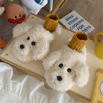 Kawaii Fluffy Puppy Slippers