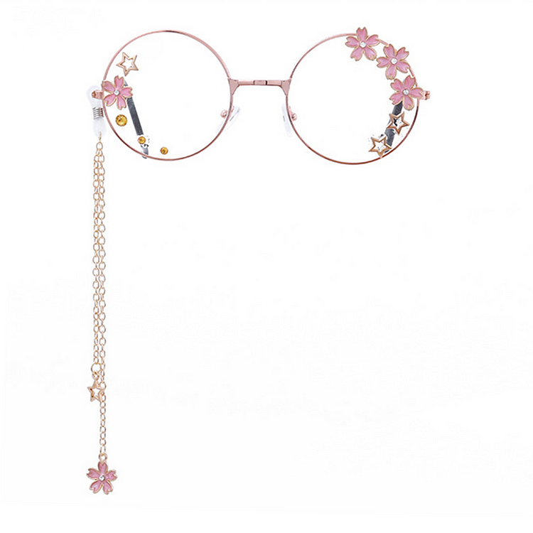 Vintage Sakura Star Chain Eyewear Fashion Glasses
