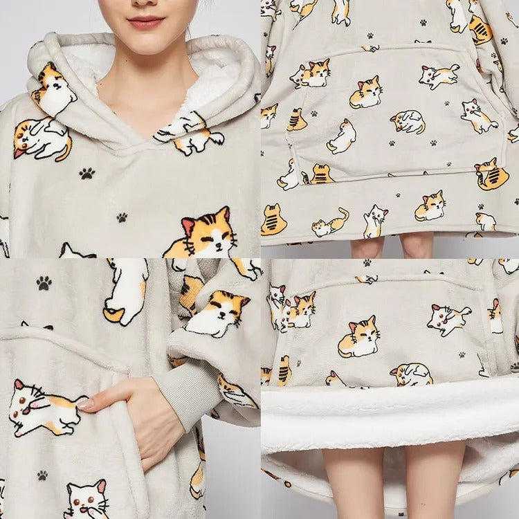 Hooded cheap cat blanket