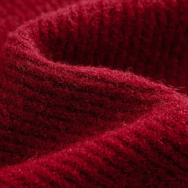 Vivid Color Cross Knit Sweater Dress Two Piece Set