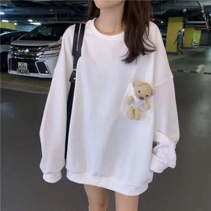 Kawaii Bear Pocket Girlfriend Boyfriend Sweatshirt