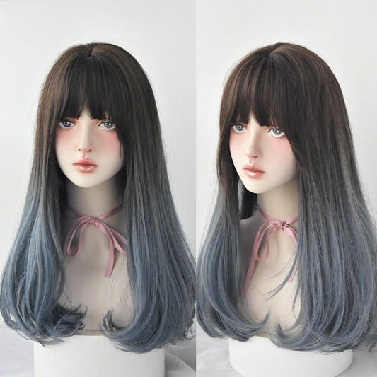 Fashion Cosplay Long Curve Wigs With Bangs