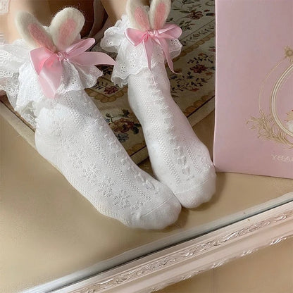 Kawaii Sweet Bunny Ears Bow Ankle Socks