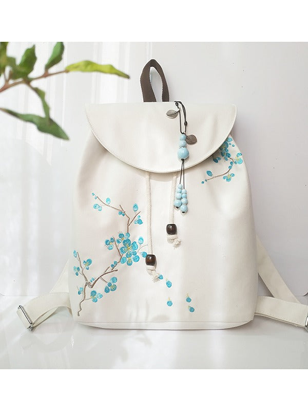 Vintage Flower Beads Embroidery Backpack