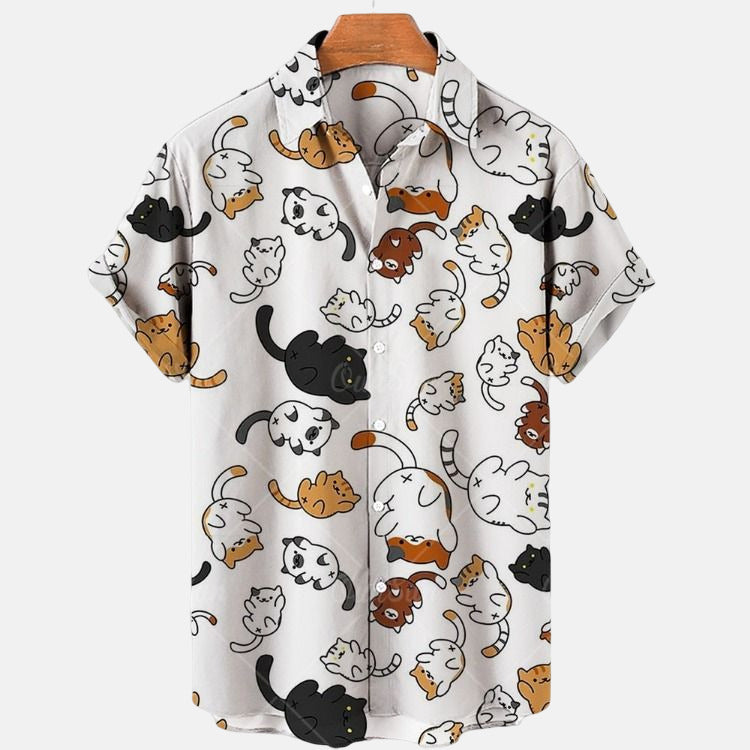 Cartoon Rolling Cat Shirt