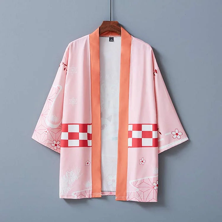 Vintage Anime Print Kimono Cosplay Outerwear Sun Protective