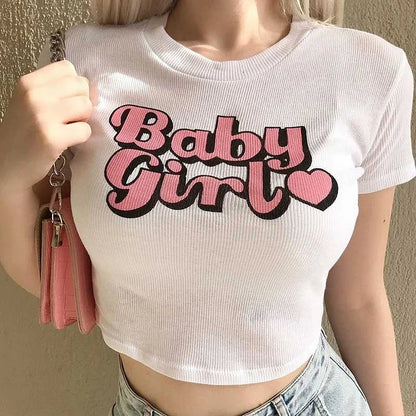 Baby Girl Love Heart Letter Casual T-Shirt