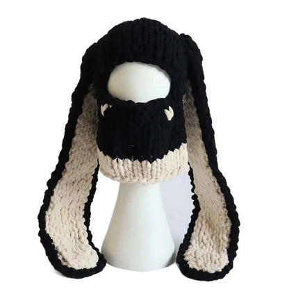 Long Knit Bunny Ears Wool Hat