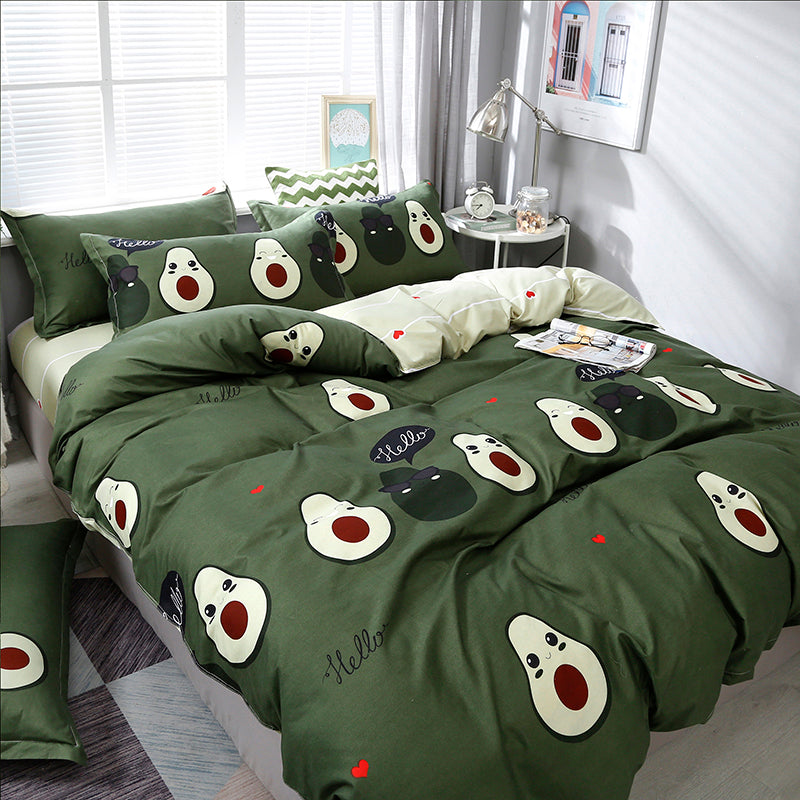 Kawaii Avocado Friends Bedding Sets