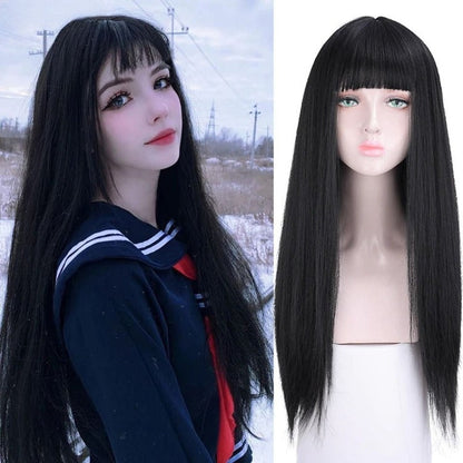 Kawaii Cosplay Long Straight Wig With Bangs