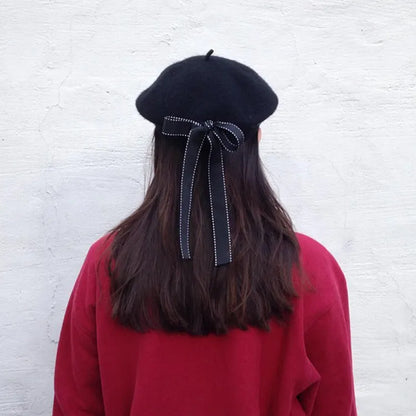 Vintage Bowknot Beret Hat