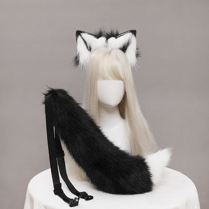 Anime Fox Ears Tail Headband Cosplay Costume Accessory Two Piece Set