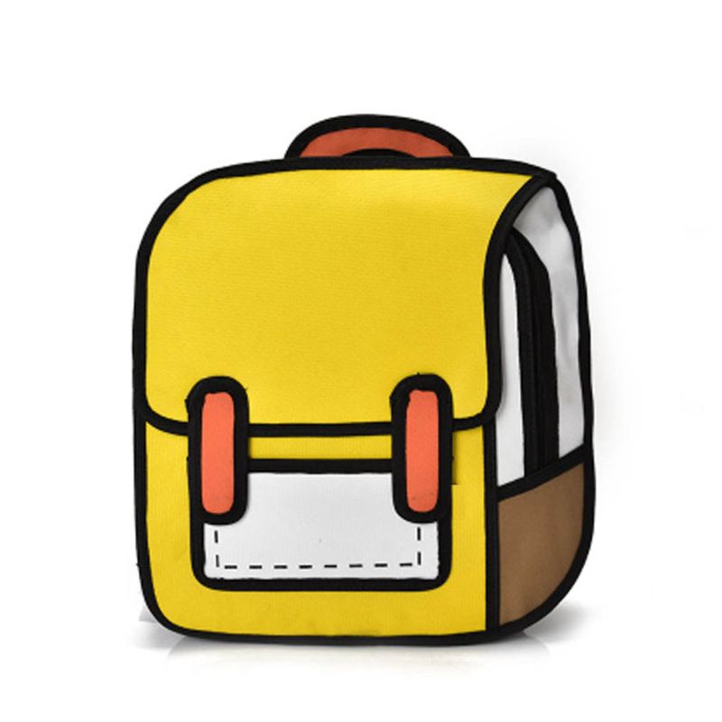 Cute 3D Cartoon Colorblock School Backpack