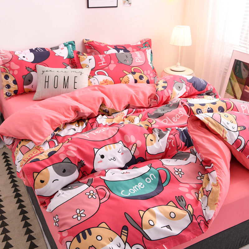 Kawaii Cartoon Cat Bedding Sets