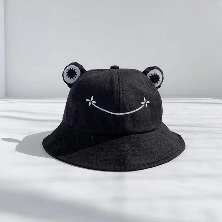 Kawaii Smiley Frog Eyes Bucket Fisherman Hat