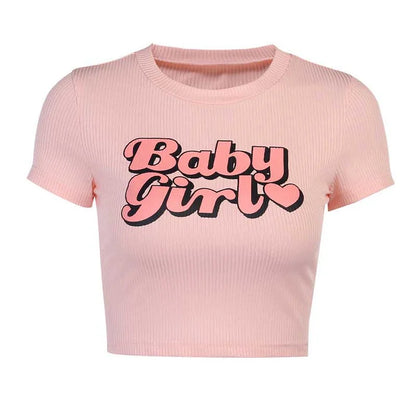 Baby Girl Love Heart Letter Casual T-Shirt
