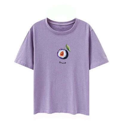Chic Casual Colorful Fruit Letter Print T-Shirt