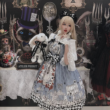 Gothic Lolita Bow Cartoon Print Dress