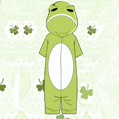 Kawaii Funny Traveling Frog Cosplay Jumpsuit Pajamas