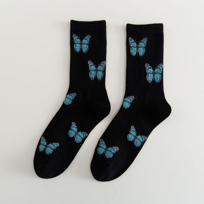 Cartoon Butterfly Letter Ankle Socks