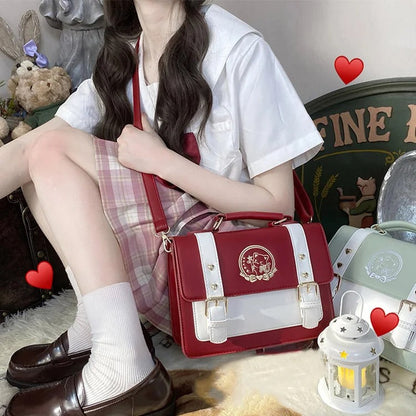 Kawaii JK Lolita Bowknot Heart Kitty Cat Crossbody Bag
