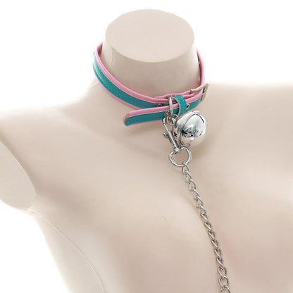 Cosplay Bell Leather Adjustable Choker Chain