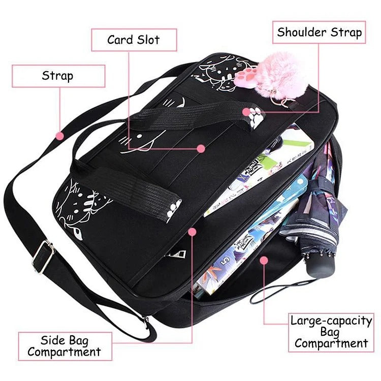 Kawaii JK Lolita Cartoon Cat Paws Uniform Crossbody Bag