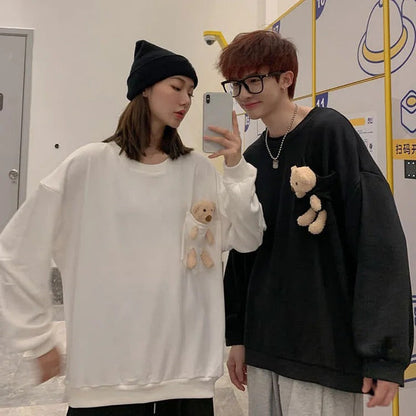 Kawaii Bear Pocket Girlfriend Boyfriend Sweatshirt