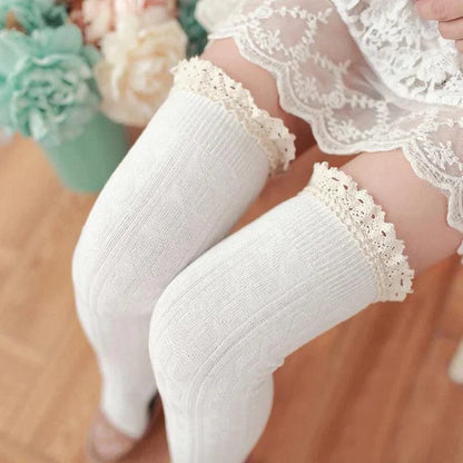 Lolita Lace Over Knee Cotton Stockings