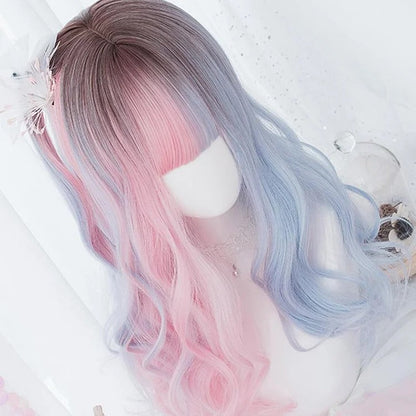 Harajuku Lolita Gradient Curly Wig With Bangs