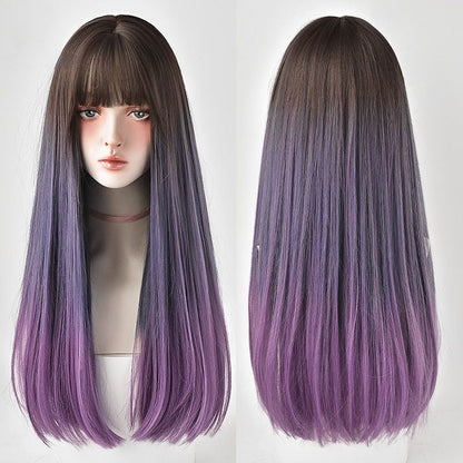 Fashion Long Straight Wigs With Bangs