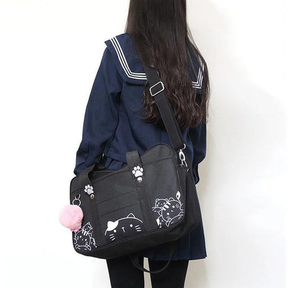 Kawaii JK Lolita Cartoon Cat Paws Uniform Crossbody Bag