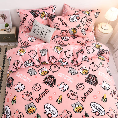 Kawaii Cute Cartoon Pig Duck Bedding Sets
