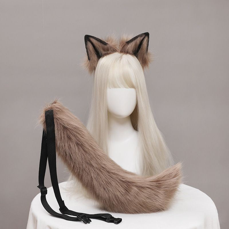 Anime Fox Ears Tail Headband Cosplay Costume Accessory Two Piece Set