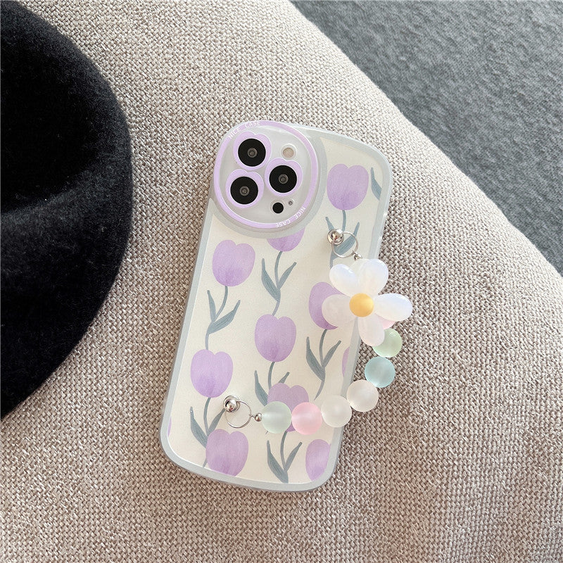 Cute Sweet Flower With Lanyard iPhone Case