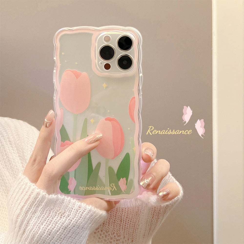 Kawaii Tulip Flower Letter iPhone Case