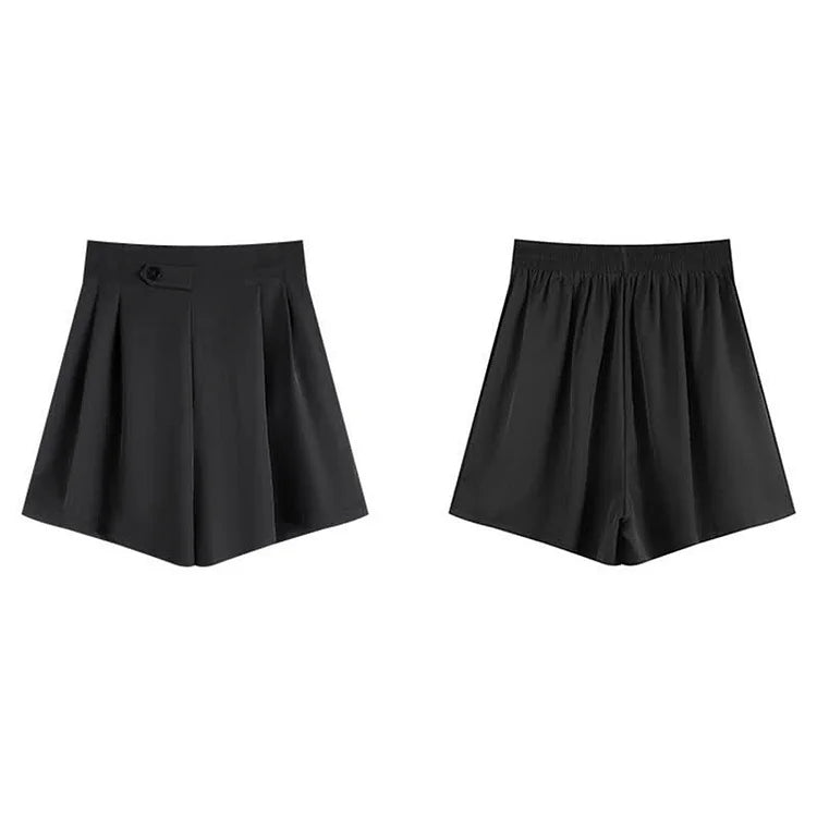Chic High Waist A-Line Pure Color Shorts