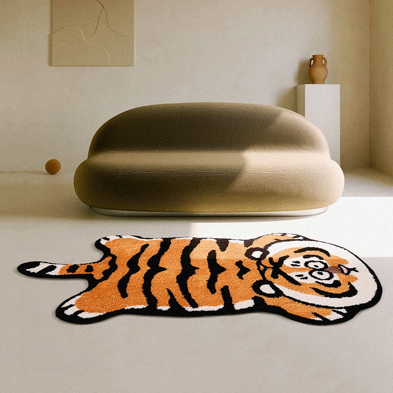 Cute Funny Cartoon Tiger Expression Rugs & Mats