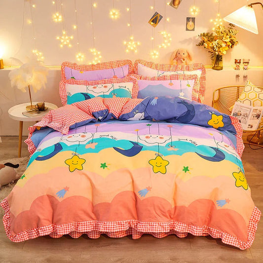 Starry Moon Rainbow Bedding Sets