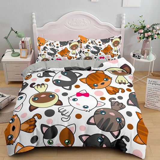 Kawaii Cute Style Cat Bedding Sets