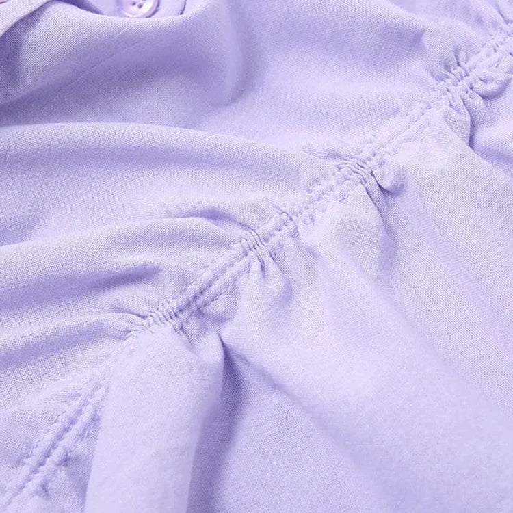 Vintage Ruffle Lace Up T-Shirt Flouncing A-line Slip Dress