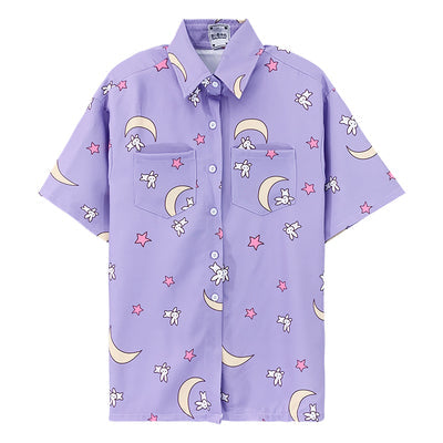 Kawaii Bunny Deeptown Moon Shirt