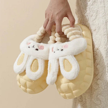 Cute Cartoon Bunny Detachable Plush Slippers