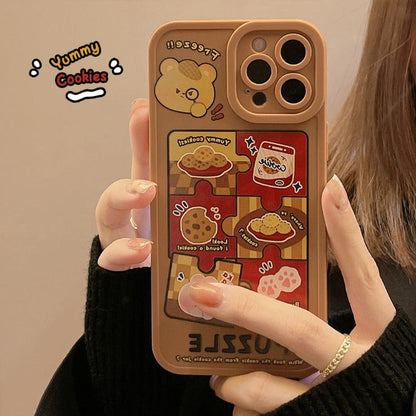 Kawaii Cartoon Cookies Bear iPhone Case