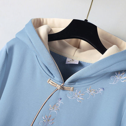 Heaven Swan Embroidery Hoodies Sweatshirt Dress -  - Kawaii Bonjour