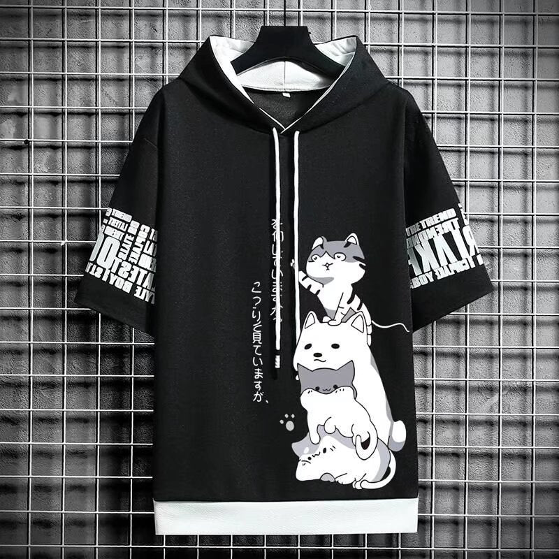 Japan Streetwear Buddy Cat Hoodie