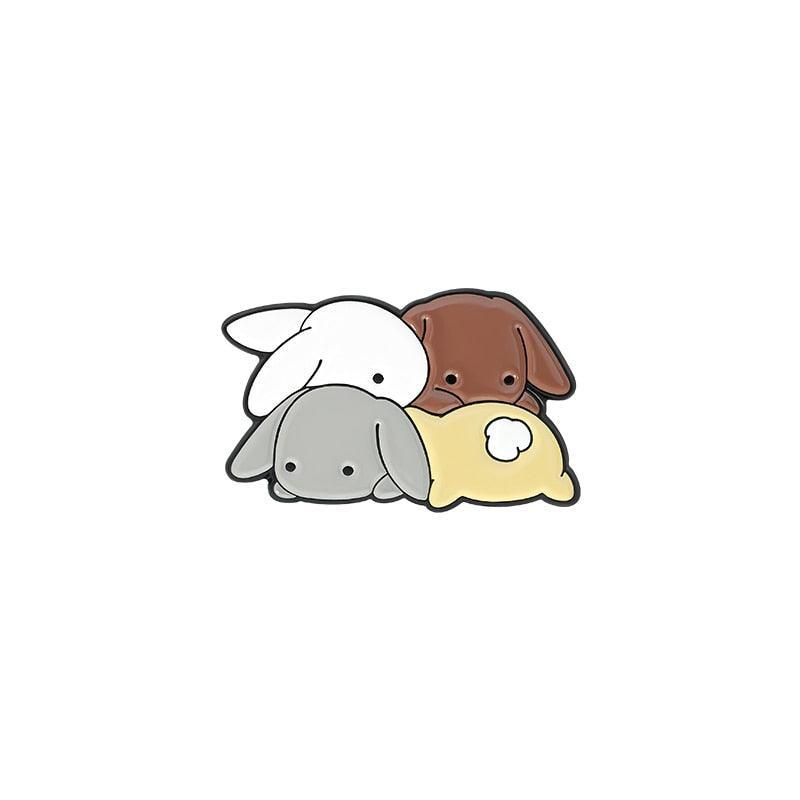 Kawaii Rabbit & Cat Life Enamel Pins - Enamel Pins - Kawaii Bonjour