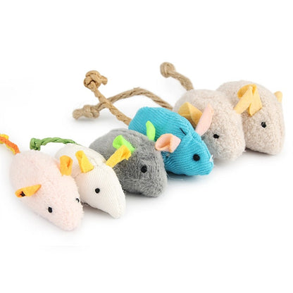 6pcs Plush Mice Catnip Toy