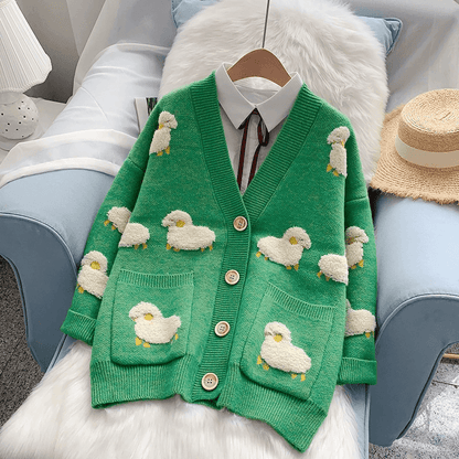 Kawaii Knitwear Sheep Cardigan - Cardigan, Trending - Kawaii Bonjour
