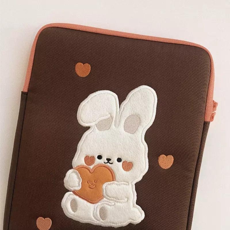 Kawaii Love Bunny iPad & Laptop Sleeve - iPad & Laptop Sleeve - Kawaii Bonjour